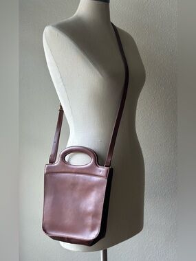 Madewell The Toggle Crossbody Bag in Cherry Wood Leather